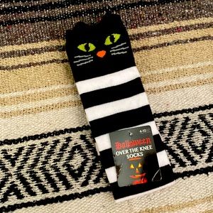 Halloween knee high cat socks